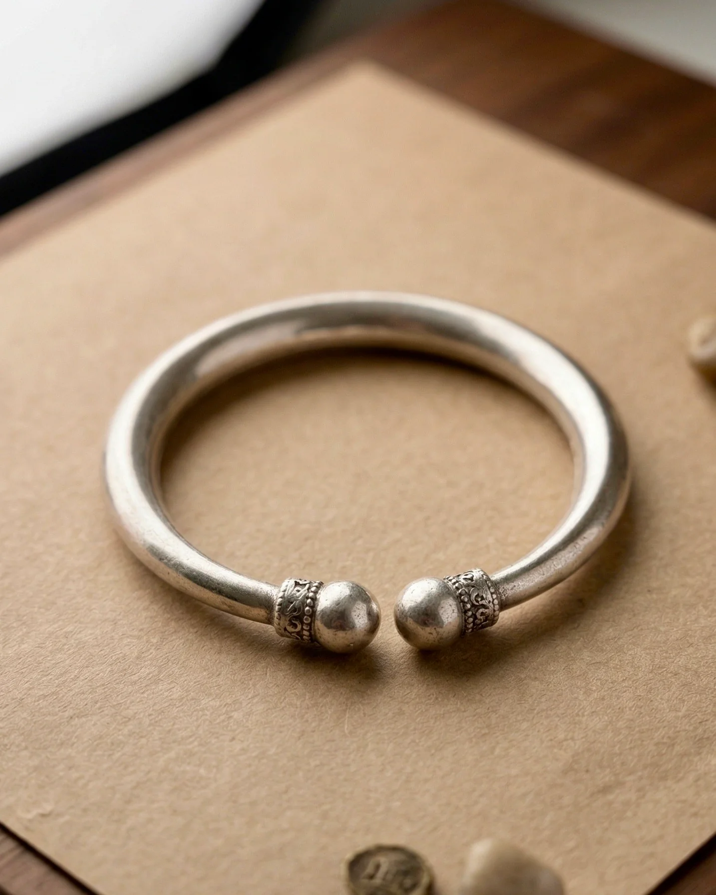 Pahadi Tribal Silver Bangle - Image 3