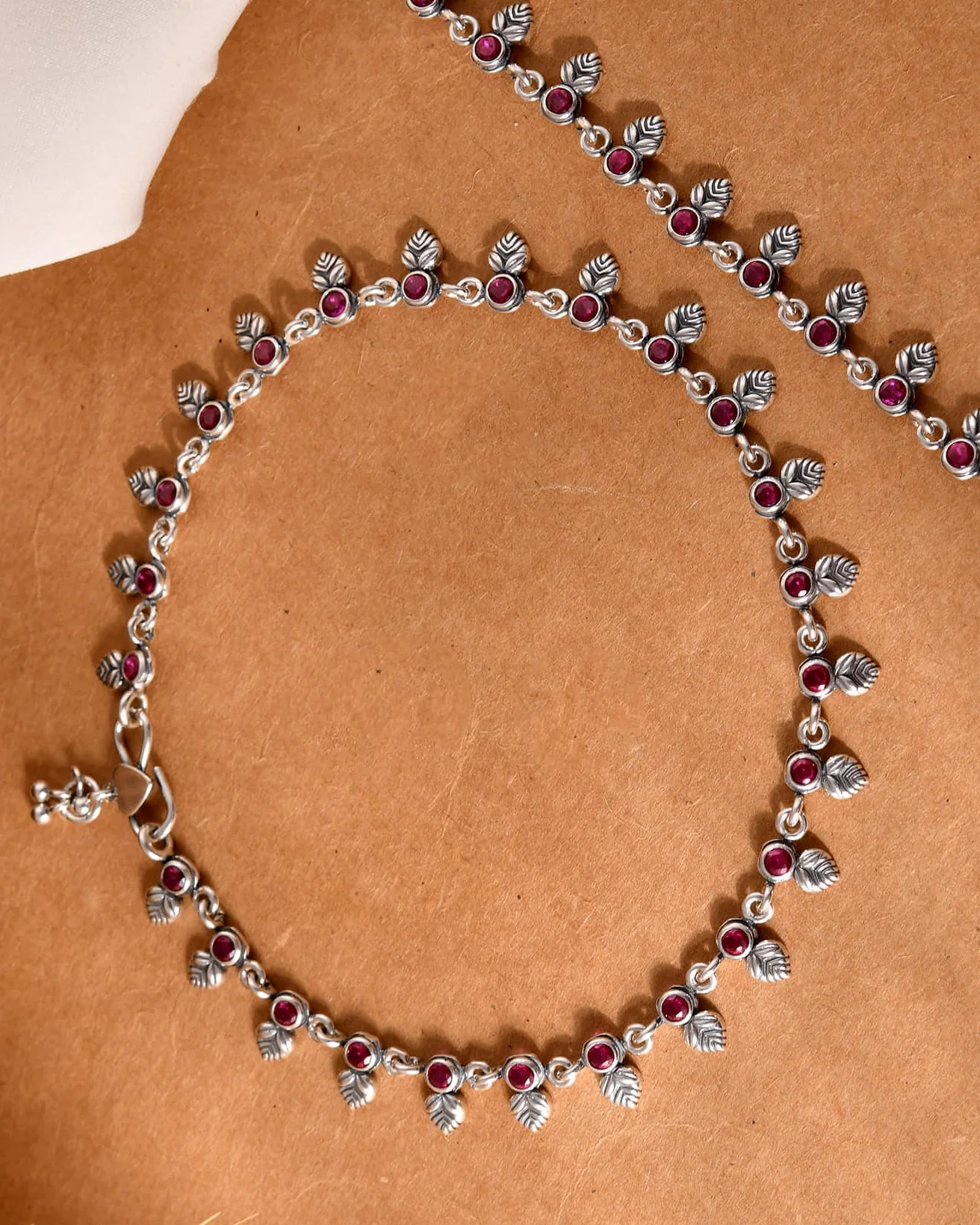 Patta Stone Silver Anklet - Image 2