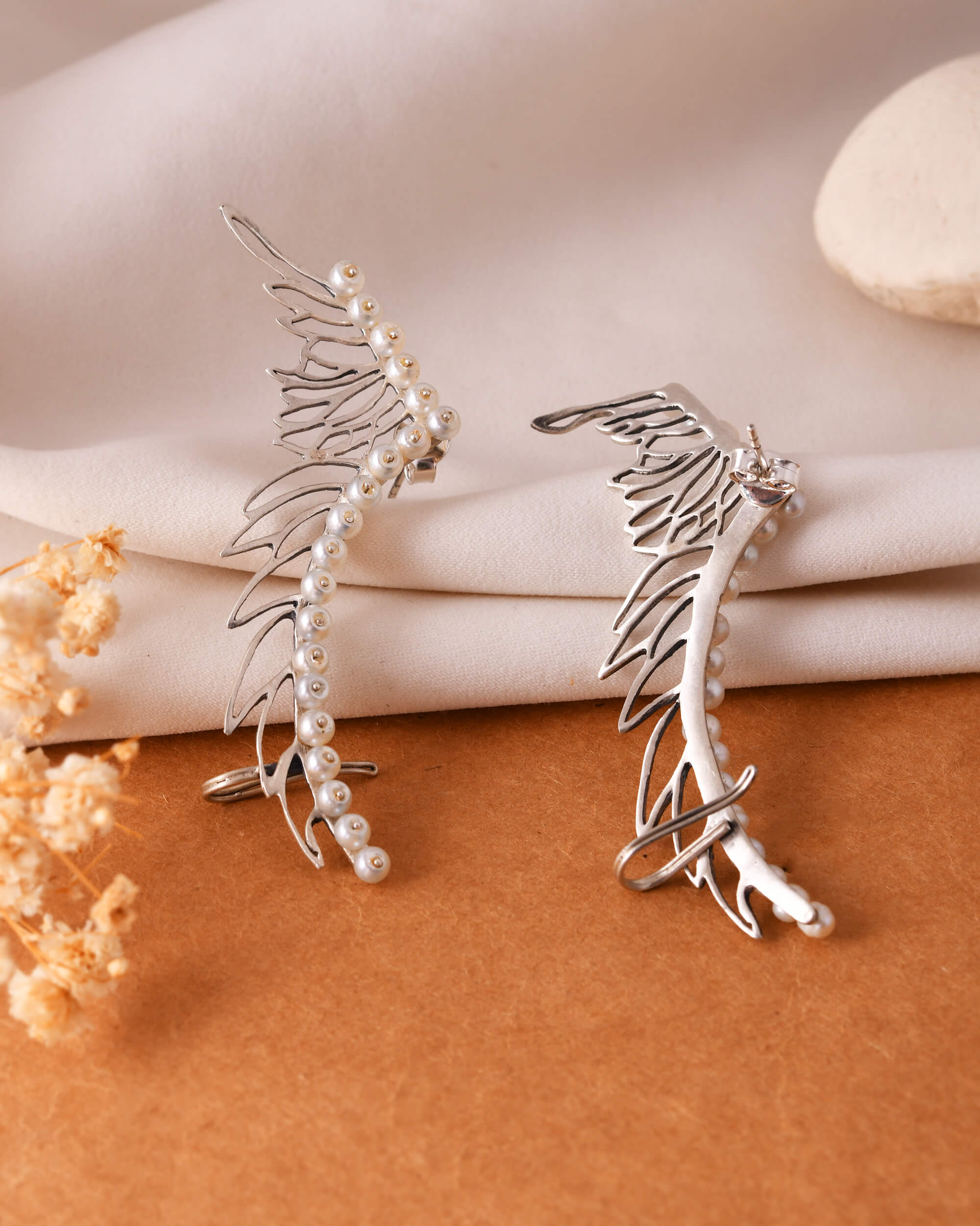 Pearl silver cuff
