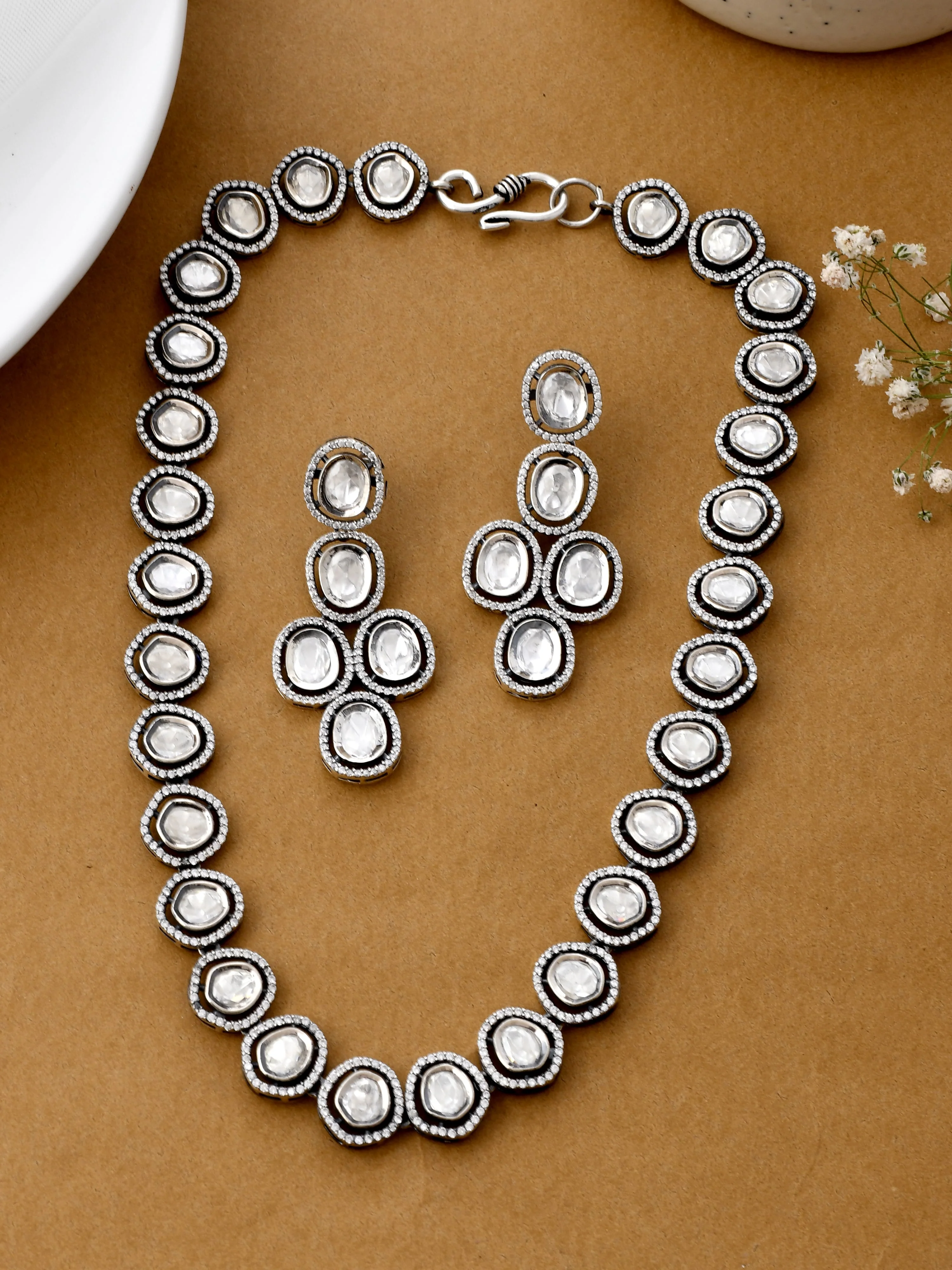 Polki Silver Necklace