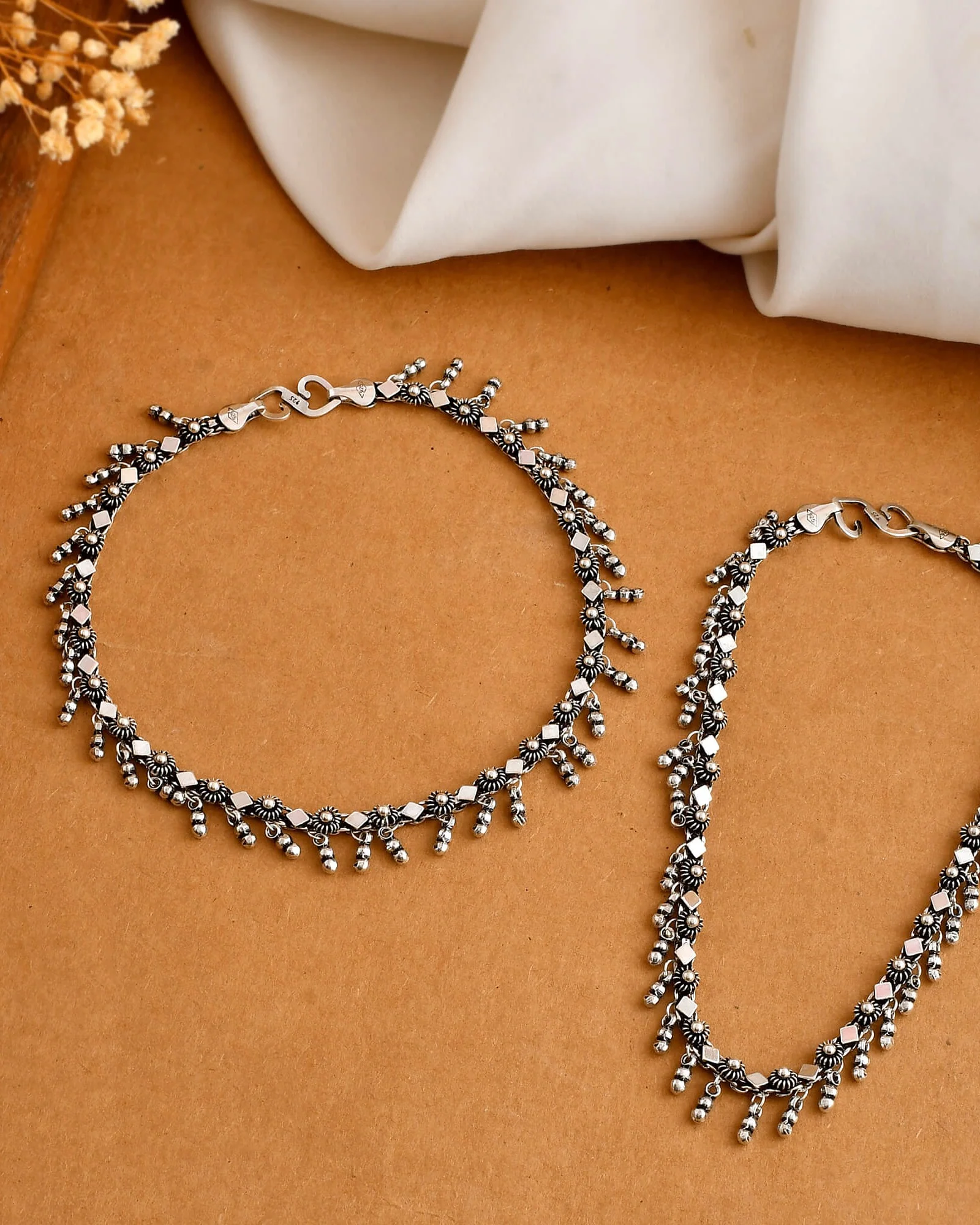 Rimjhim Silver Anklets