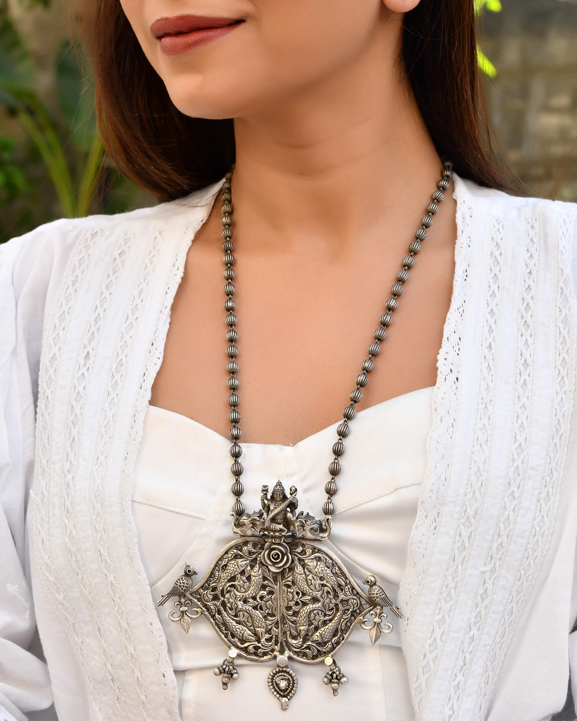 Riva Floral Silver Pendant - Image 2