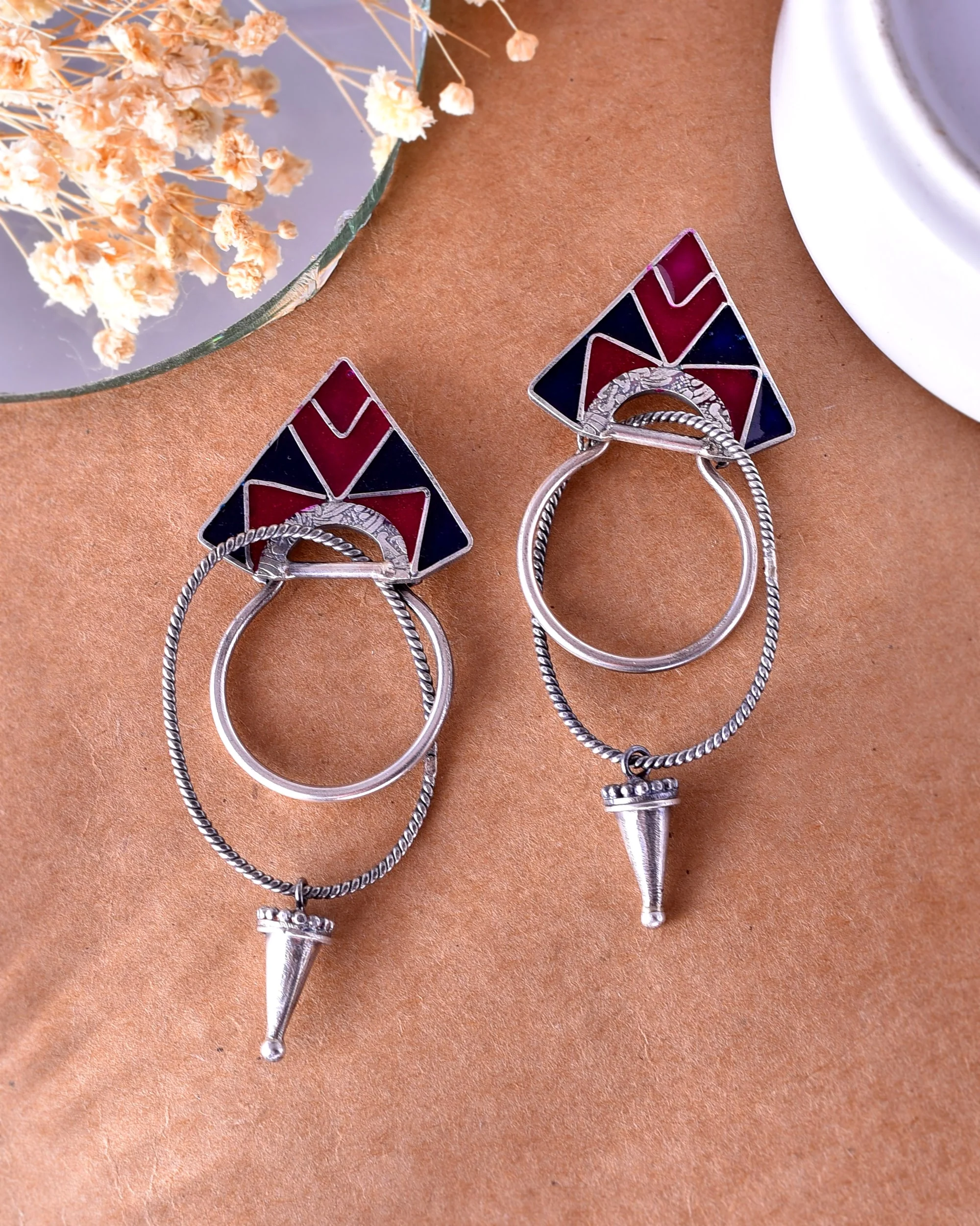 Round hollo Silver Earrings - Image 3