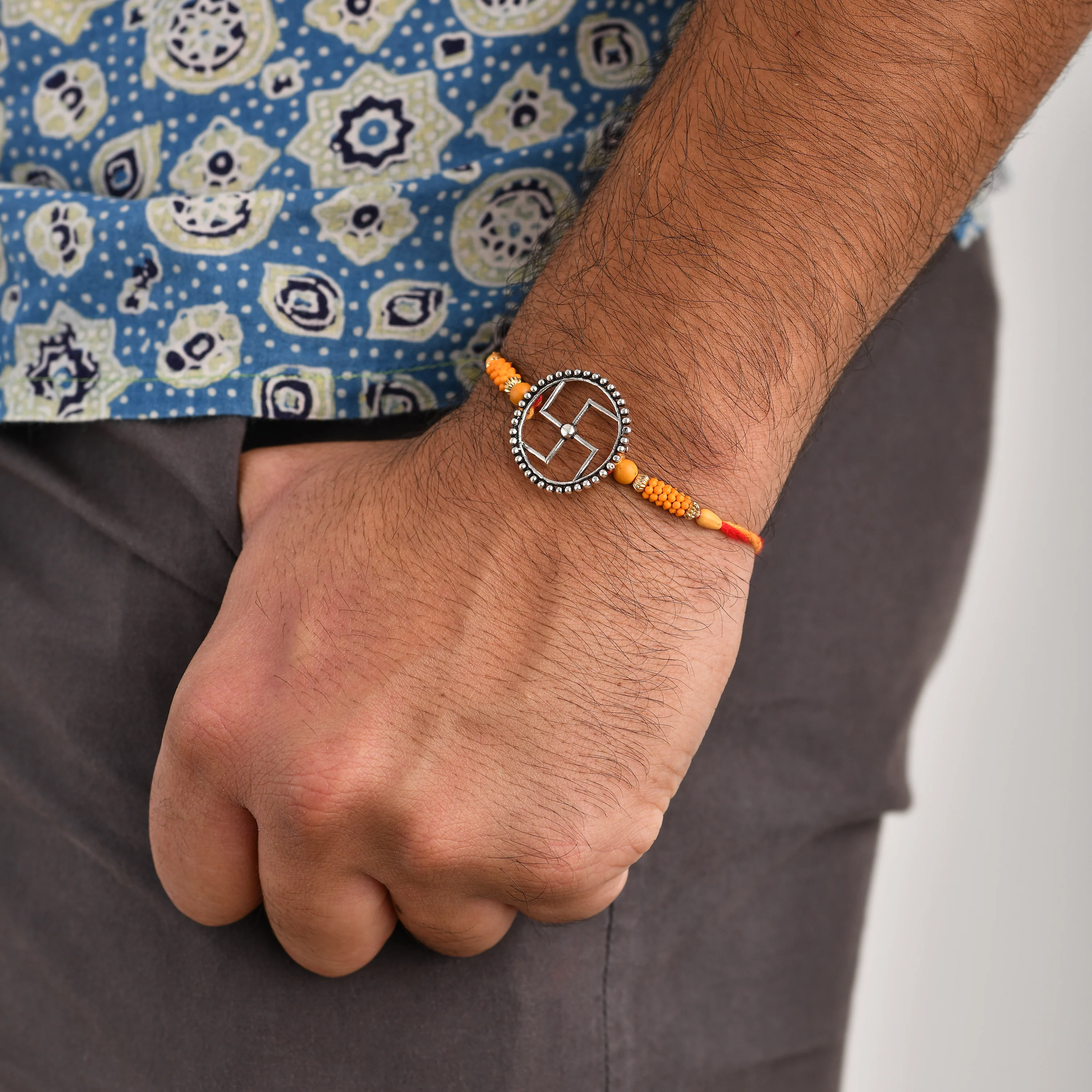 Round Swastik Rakhi - Image 2