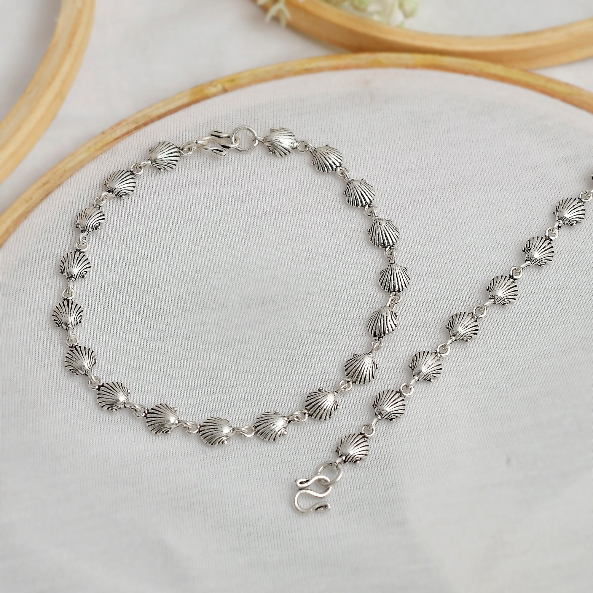 Shell Silver Anklets - Image 2