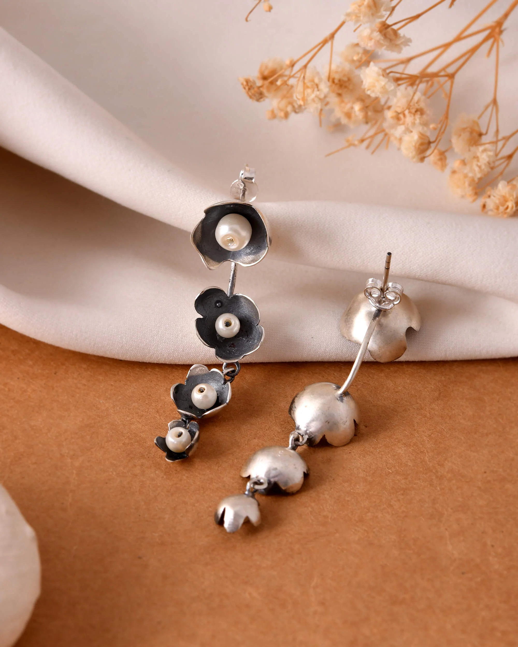 Shankh silver earrings latkan - Image 4