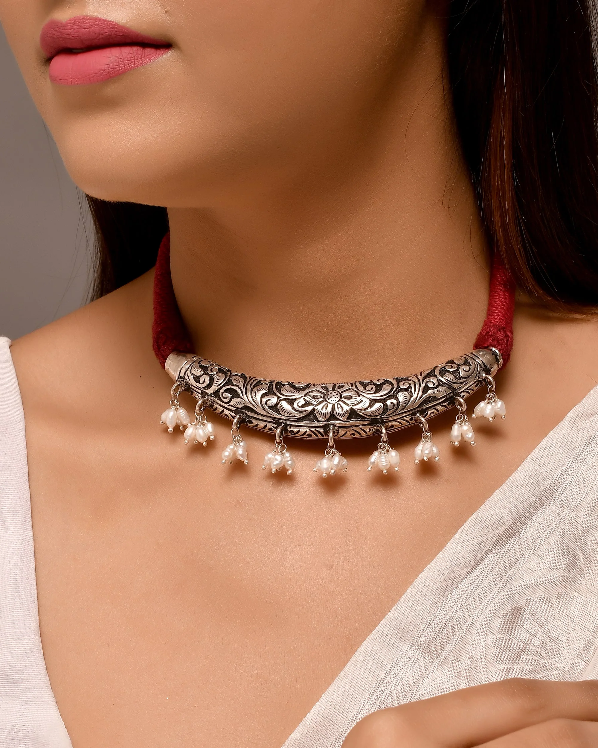 Shankh silver necklace - Image 2