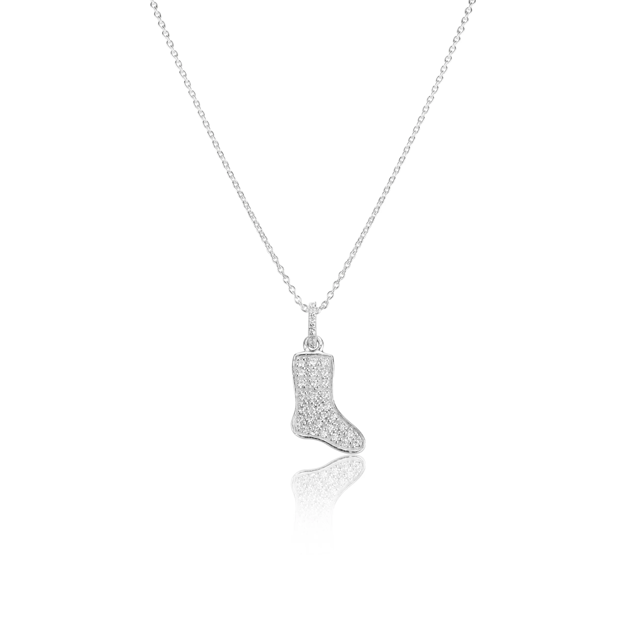 Silver Boot Necklace