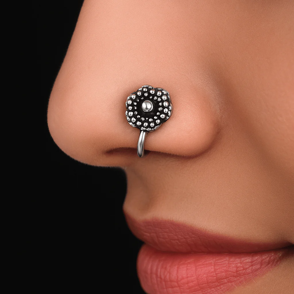 Silver nose pins combo of 4 - Image 3
