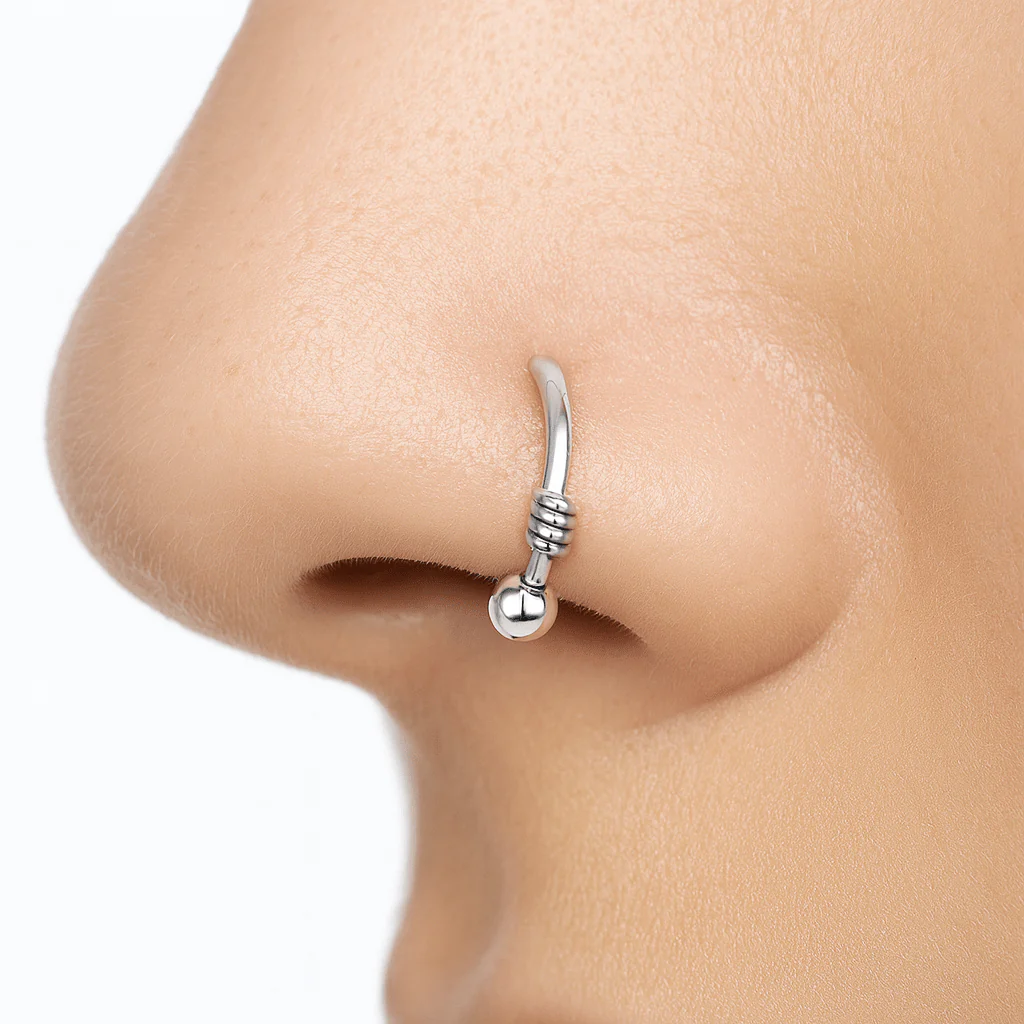 Silver nose pins combo of 4 - Image 4