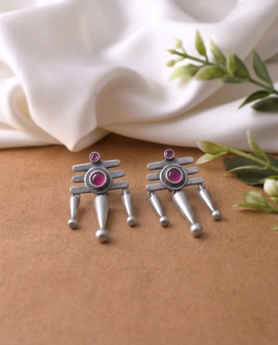 Siya Silver Earrings - Image 2