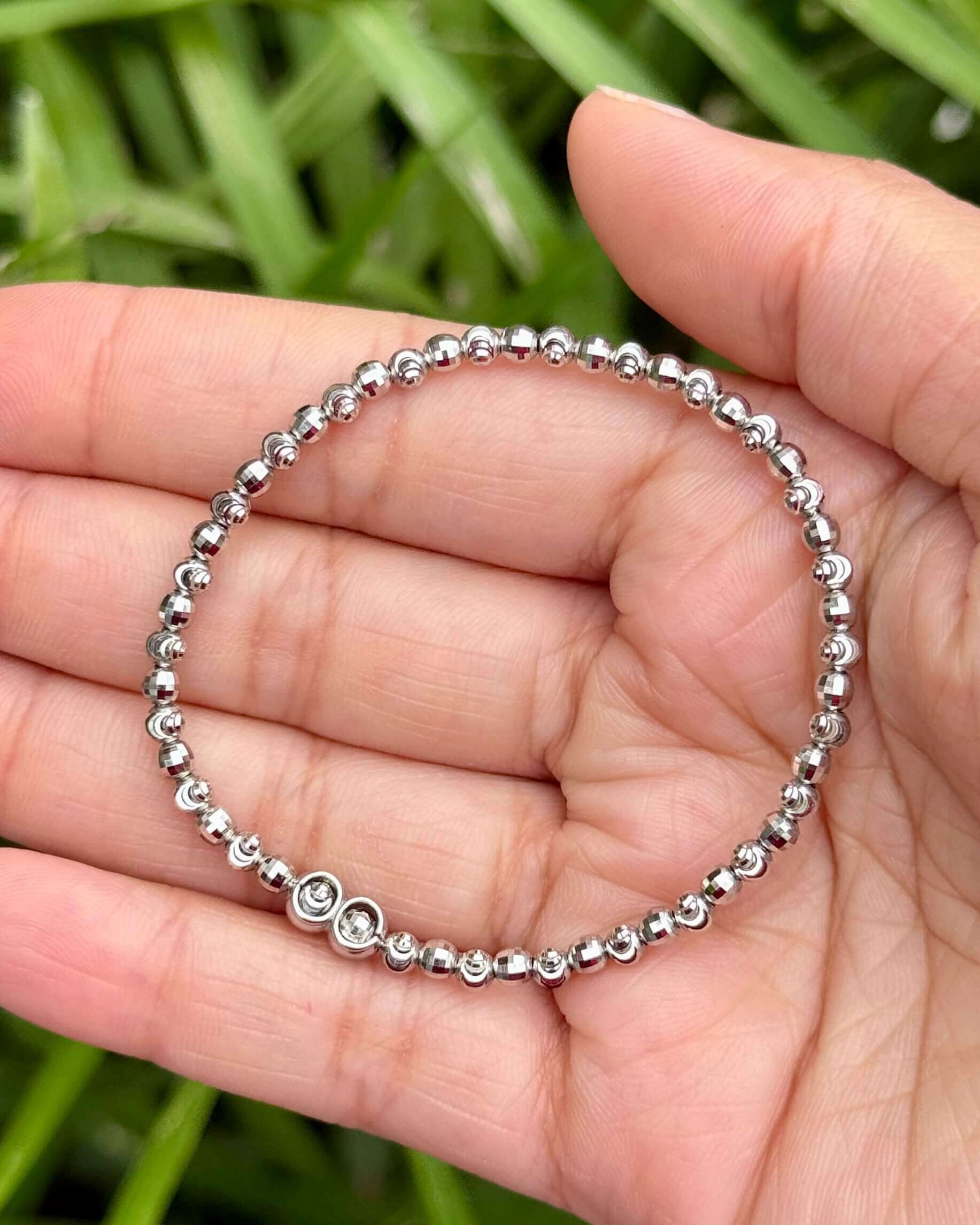 Sparkle Dot Chain Silver Bracelet - Image 4
