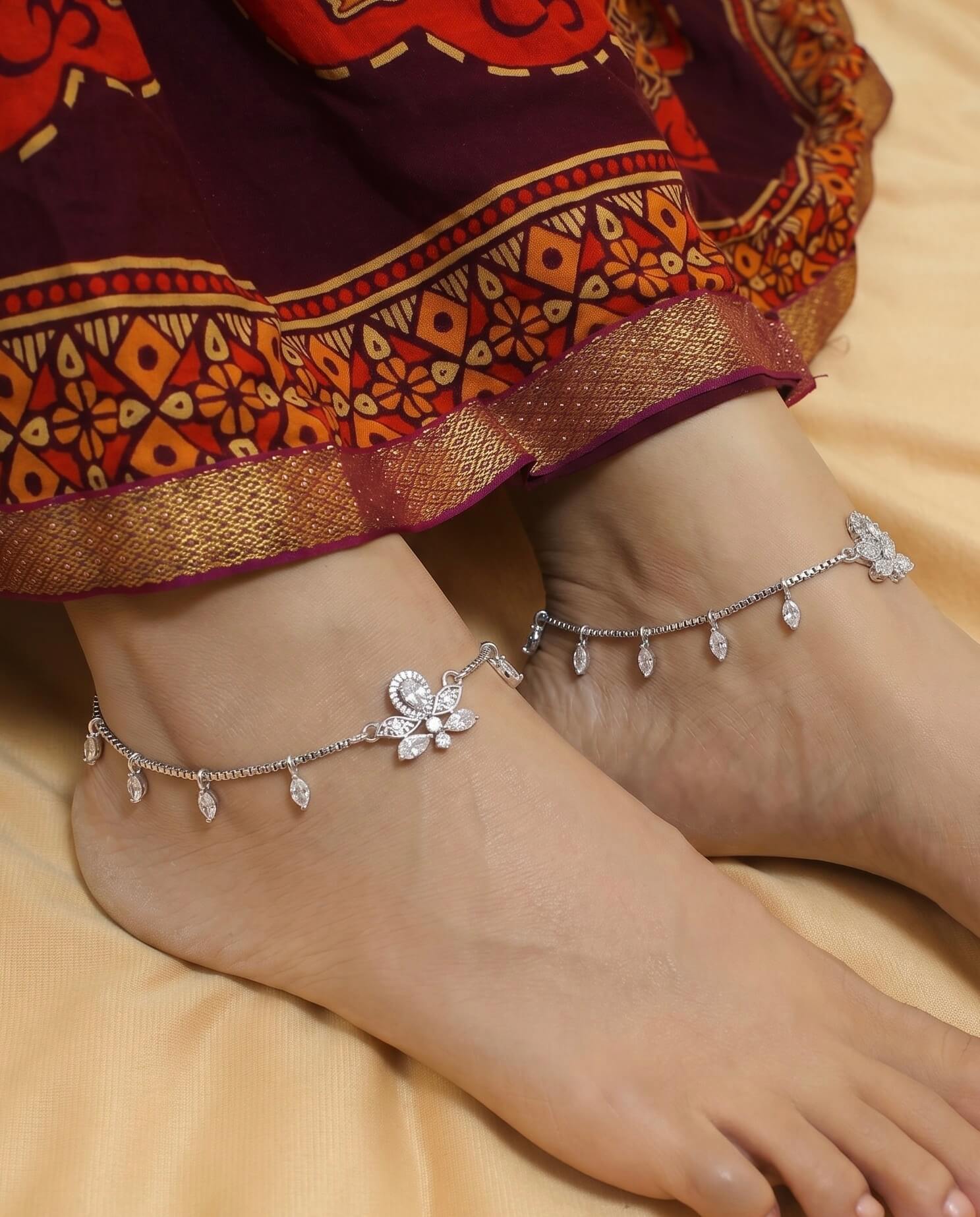 Tanvi Silver Anklet
