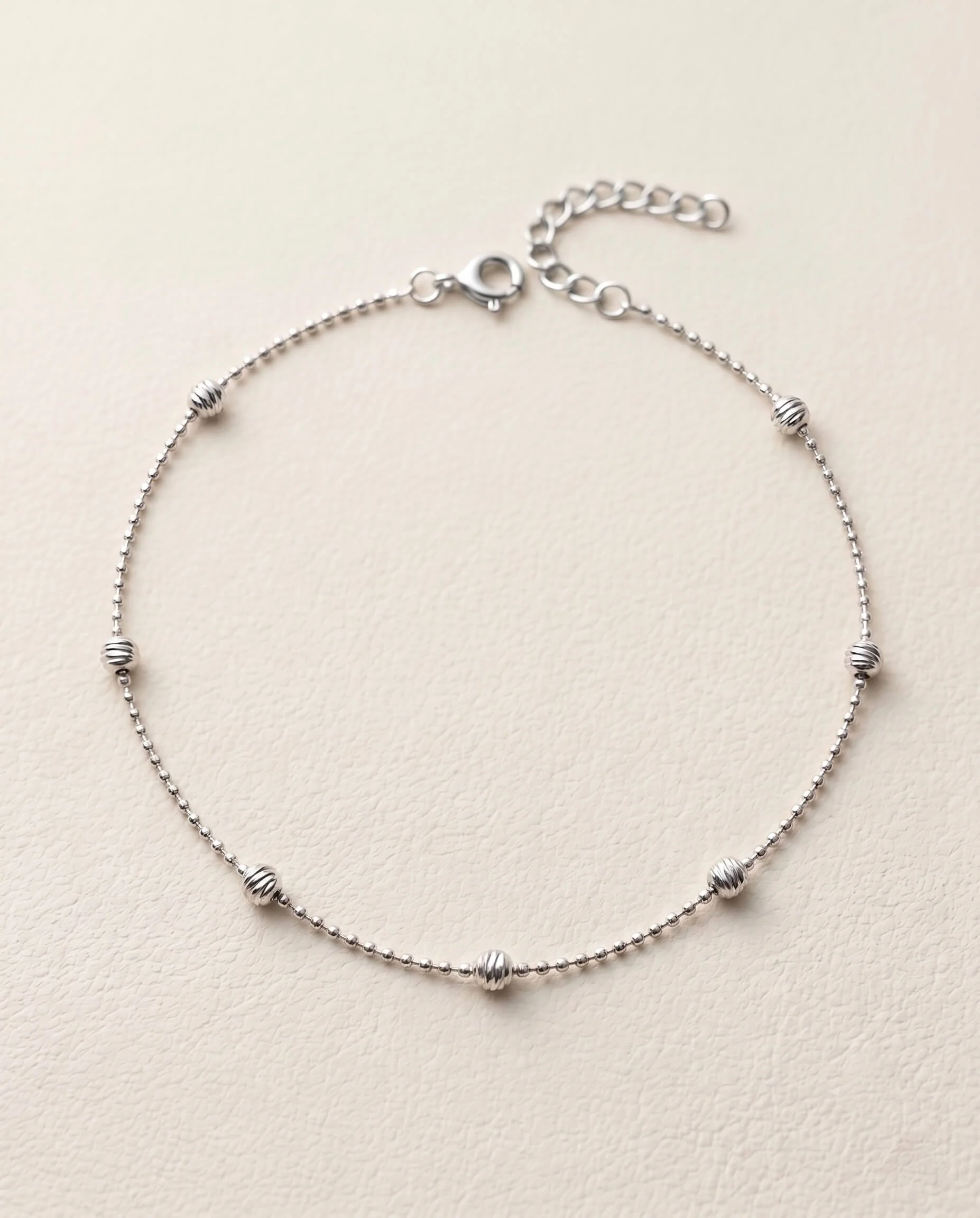 Tara Silver Ball Anklet