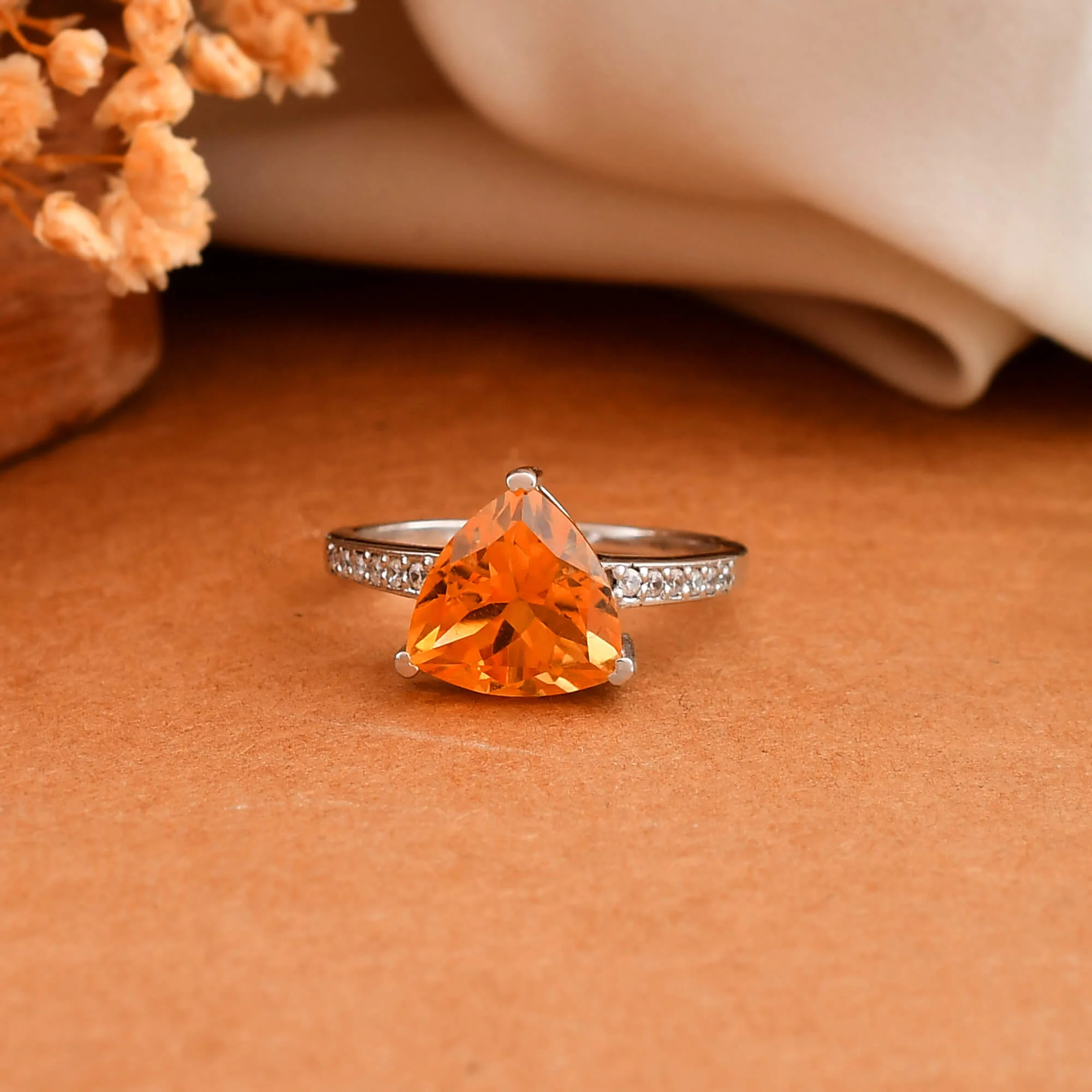 Tri Citrine silver ring - Image 3