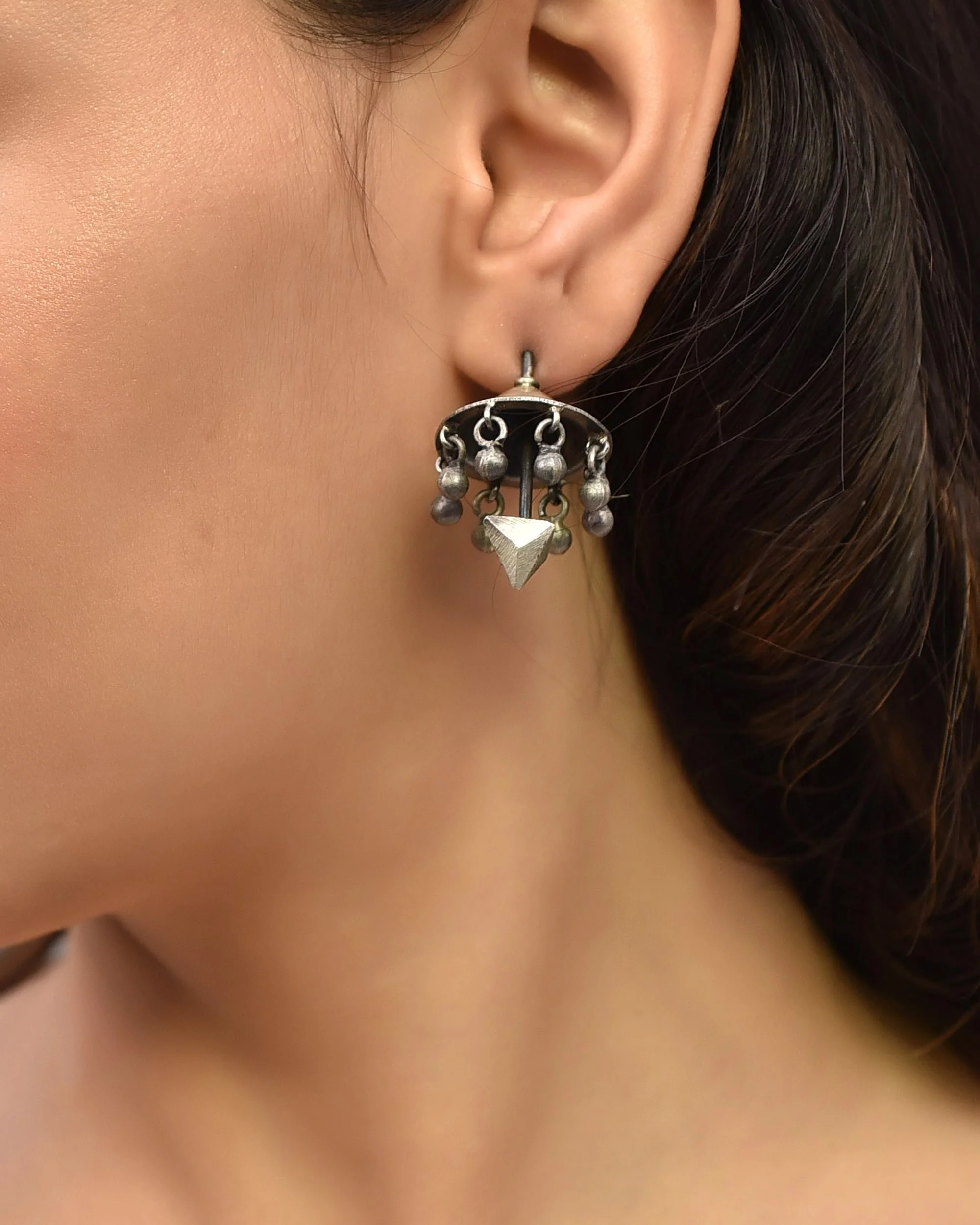 Trishool Silver Eaarrings - Image 2