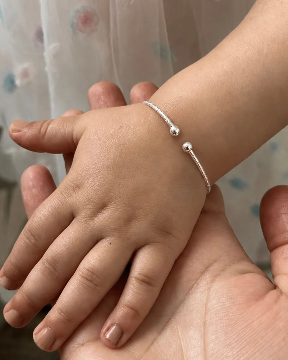 Twist Silver Baby Kada - Image 2