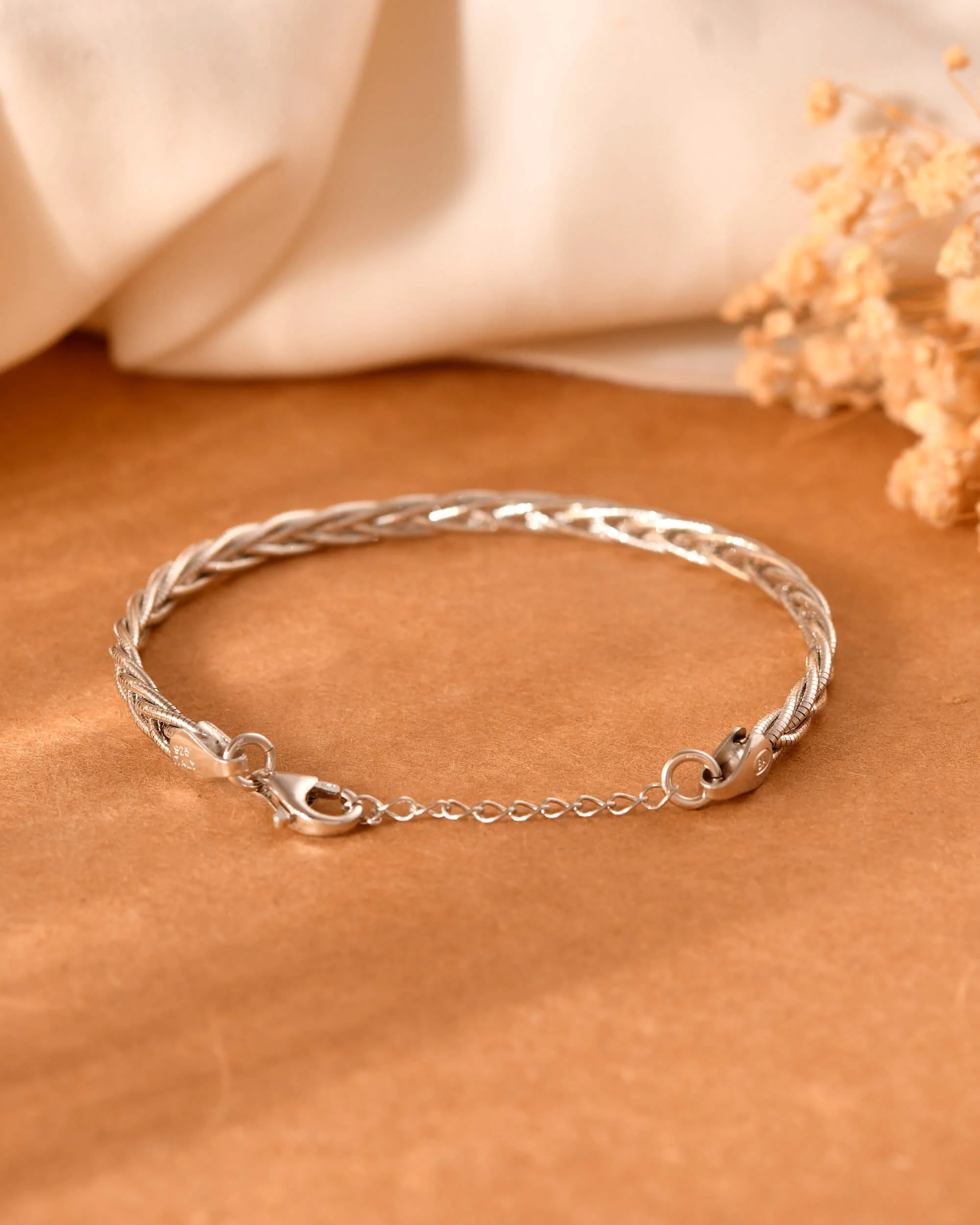 Twisted Pure Silver Bracelet - Image 3