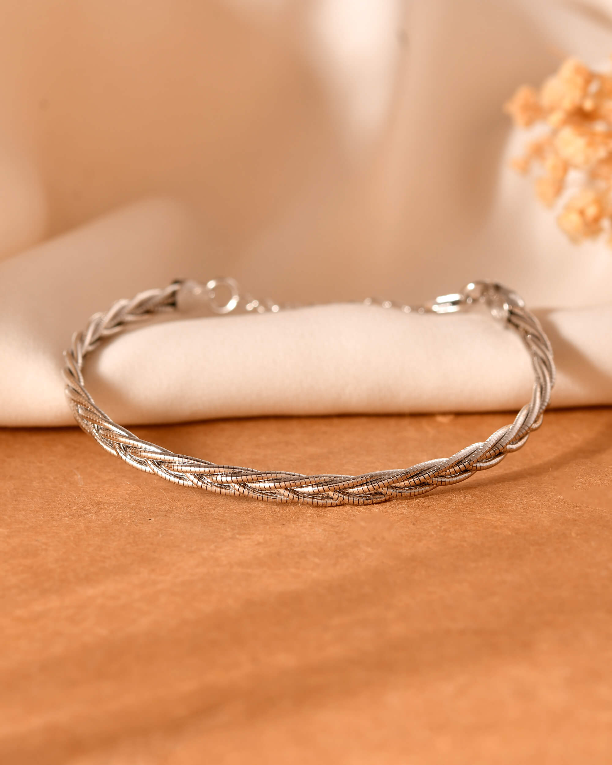 Twisted Pure Silver Bracelet - Image 4