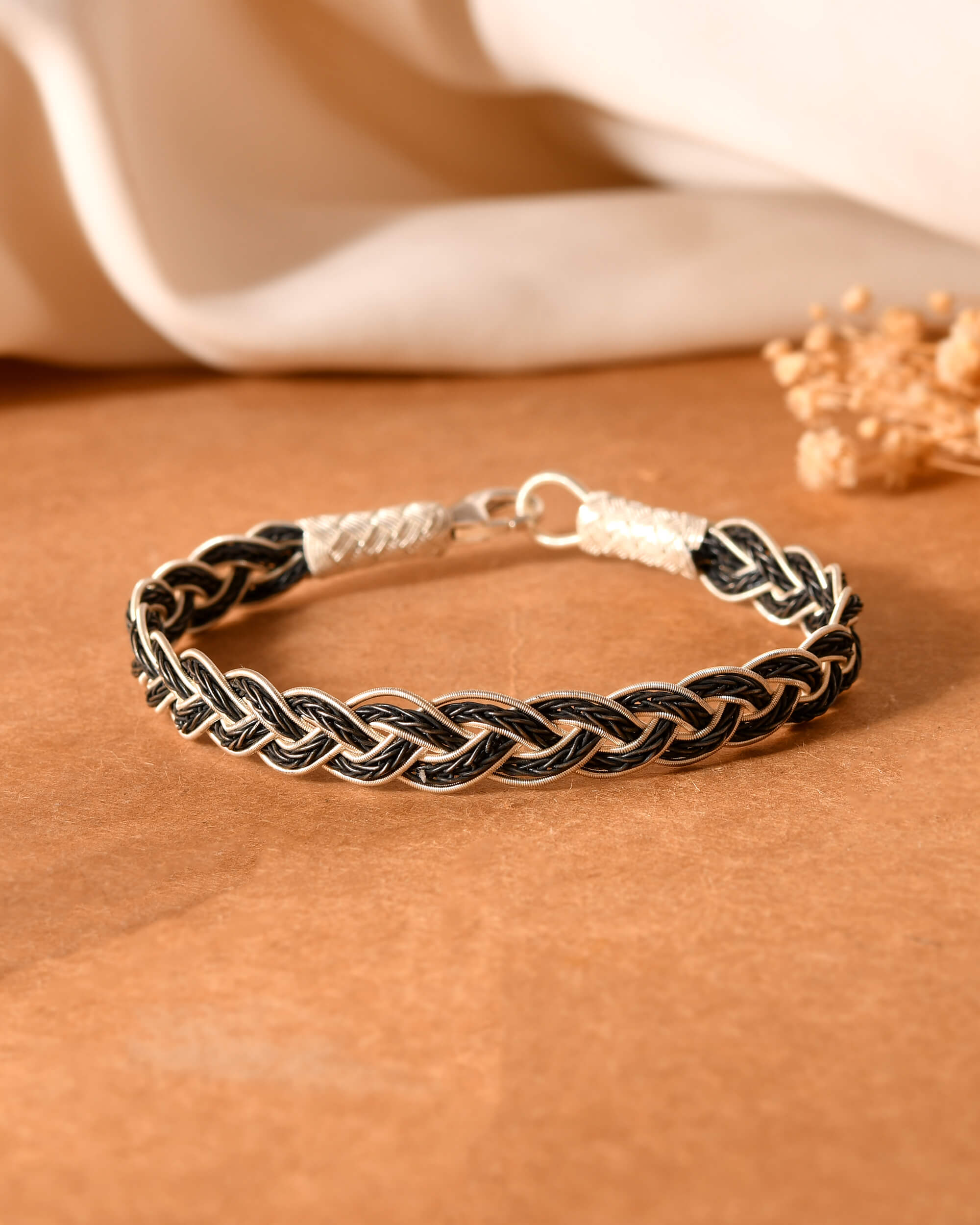 Viraaj Braided Silver Bracelet