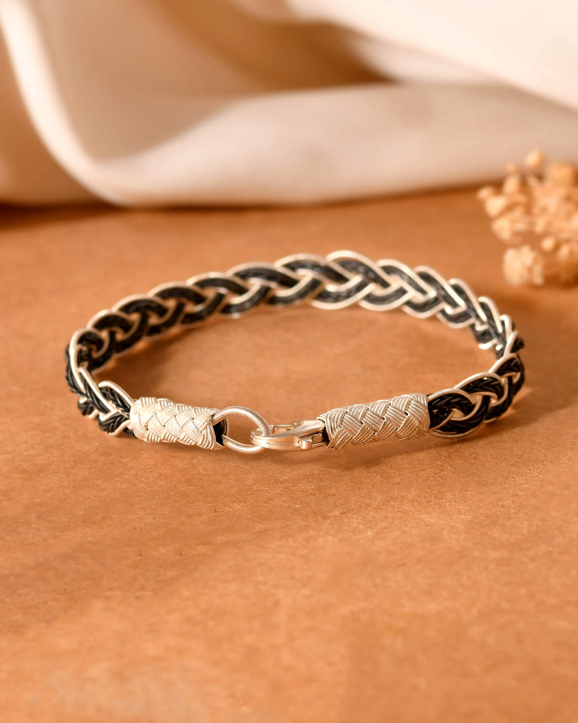 Viraaj Braided Silver Bracelet - Image 2