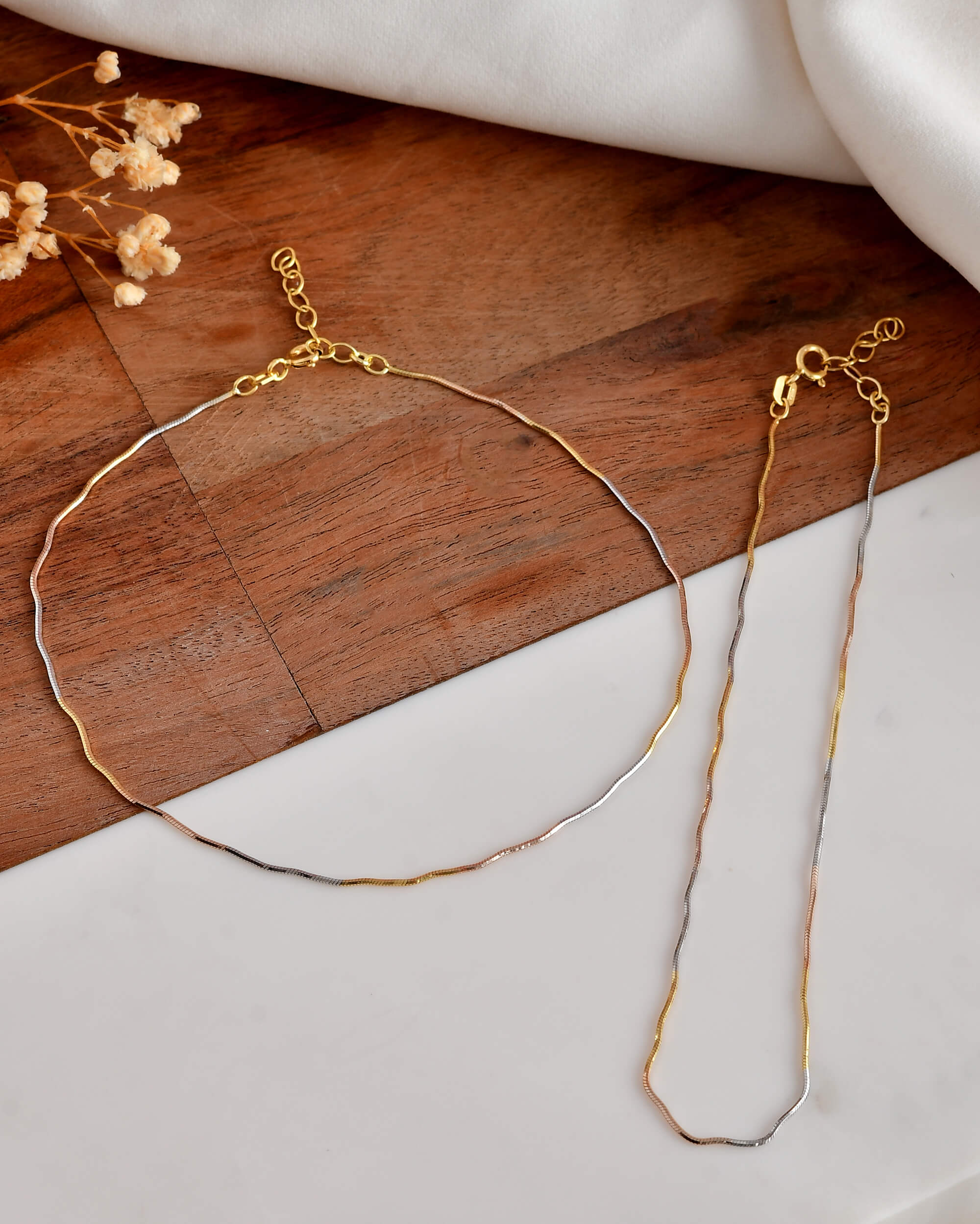 Wavy Silver Anklet - Image 3