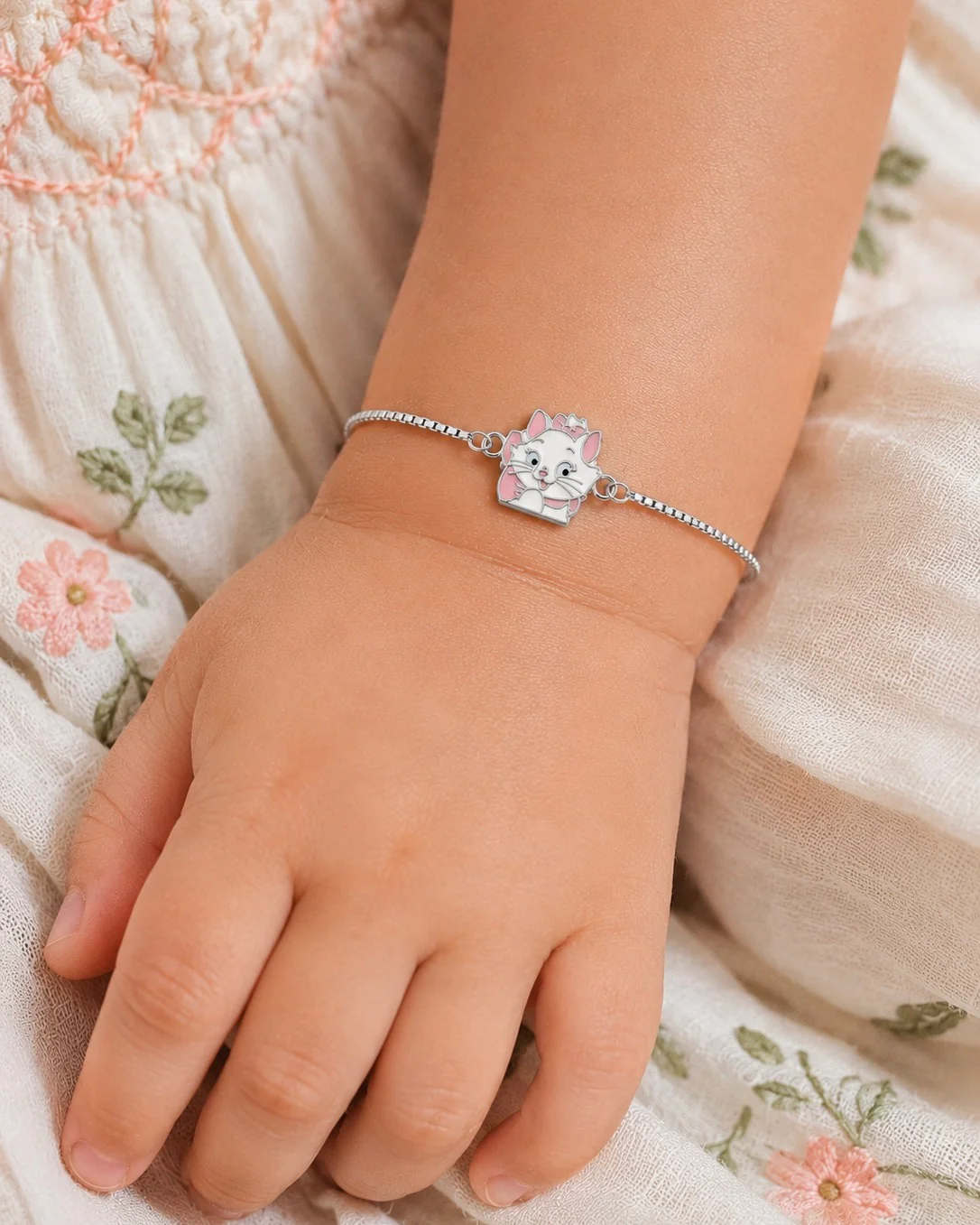 White Kitten Silver Bracelet - Image 2